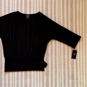 NWT Clara Sun Woo Silky Side-Tie Top